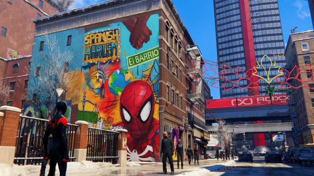 Mural z jednym Spider-Manem