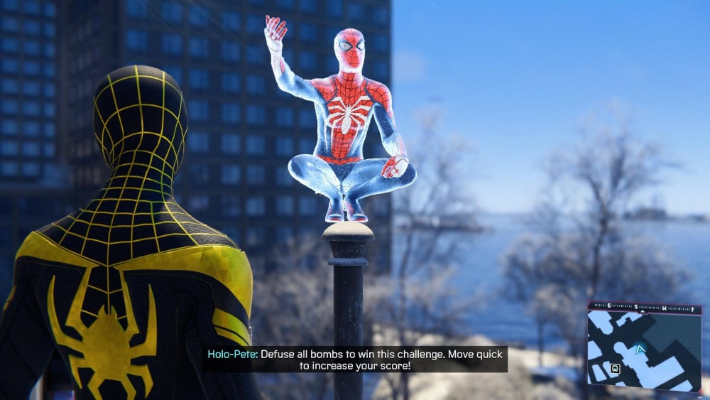 Miles Morales i hologram Petera Parkera