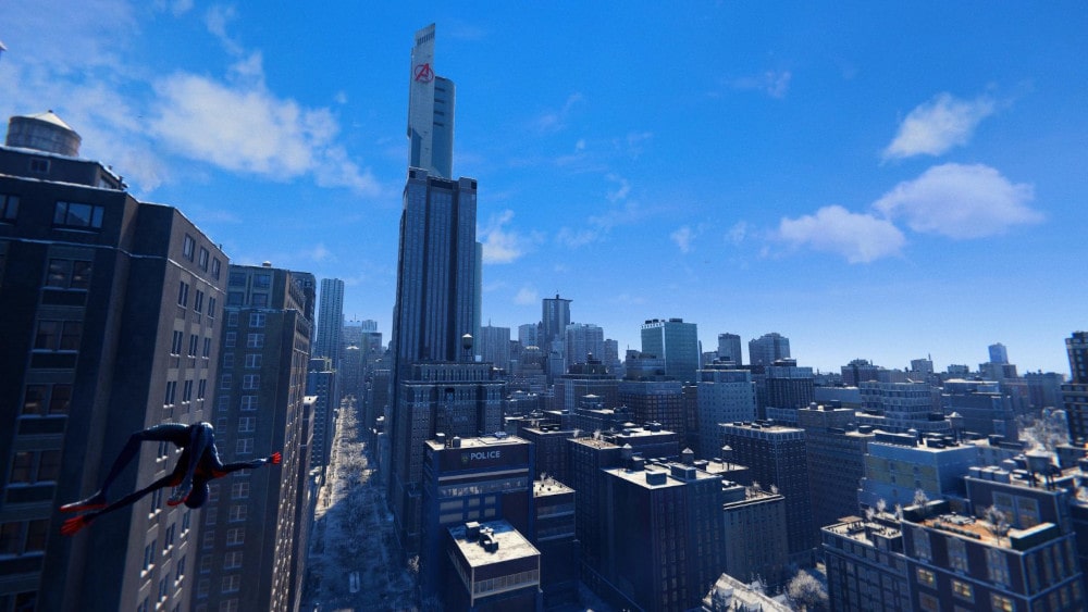 Widok na Manhattan ze swobodnego lotu Spider-mana