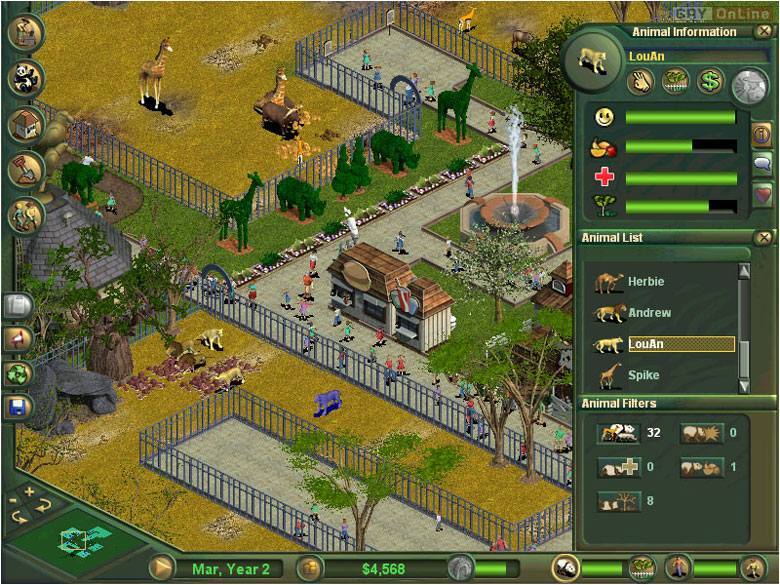 Screen z gry Zoo Tycoon z 2001 roku