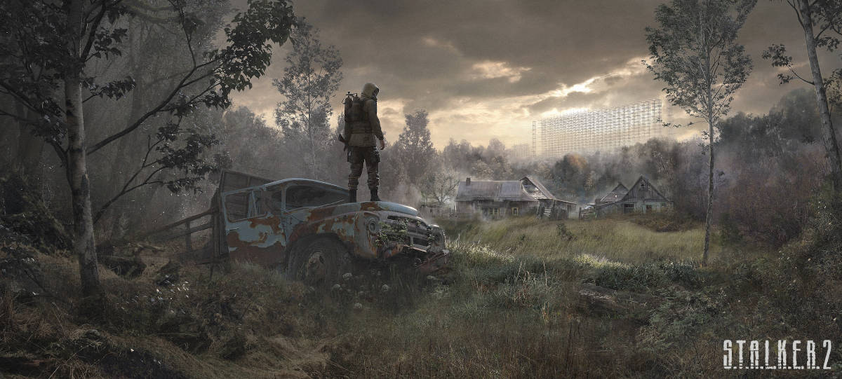 Grafika koncepcyjna z gry Stalker 2 prezentująca panoramę Zony