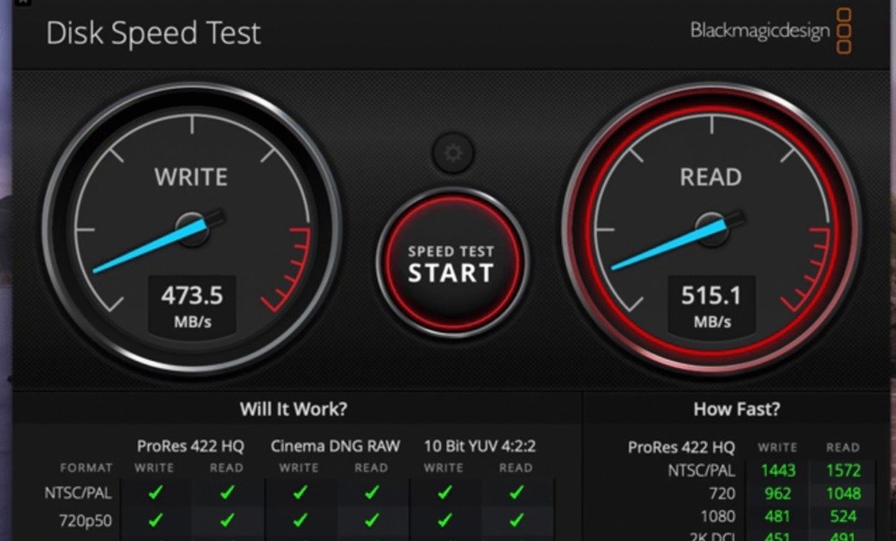 Wyniki testu prędkości dysku SSD ECLLPSE