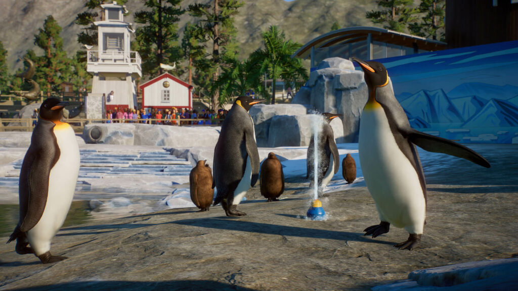 Pingwiny w dodatku Planet Zoo Wodny Świat
