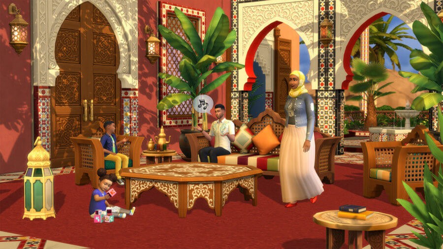 Wnętrze w The Sims 4 Courtyard Oasis Kit