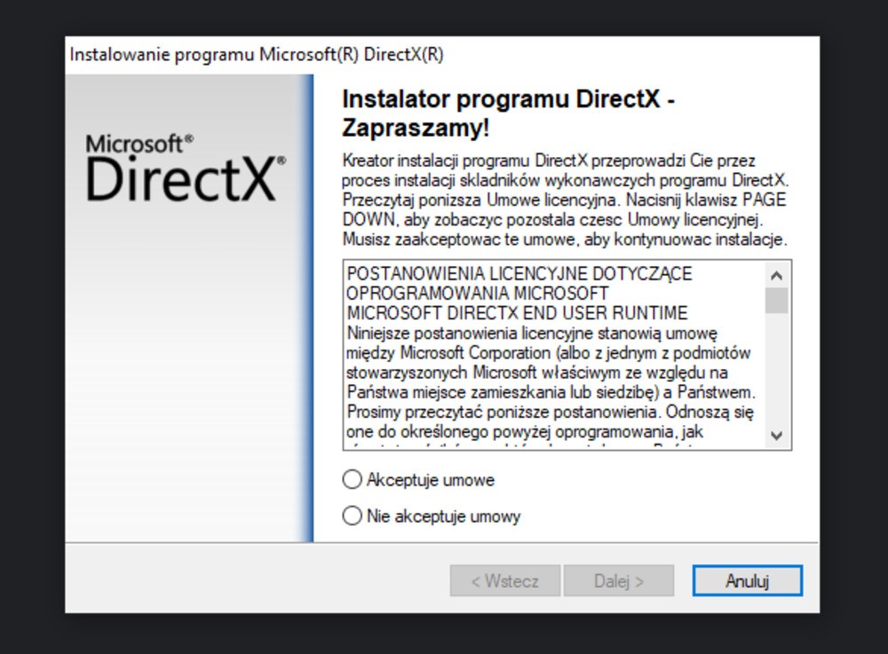 Instalacja DirectX 12