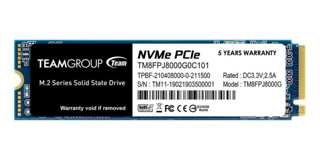 Wygląd dysku TeamGroup SSD MP34Q M.2 PCIe