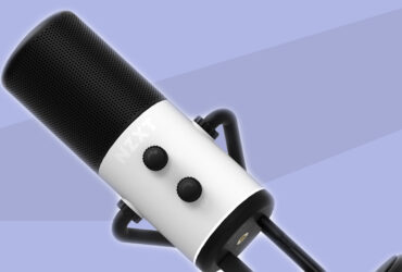 Mikrofon NZXT Capsule na błękitnym tle