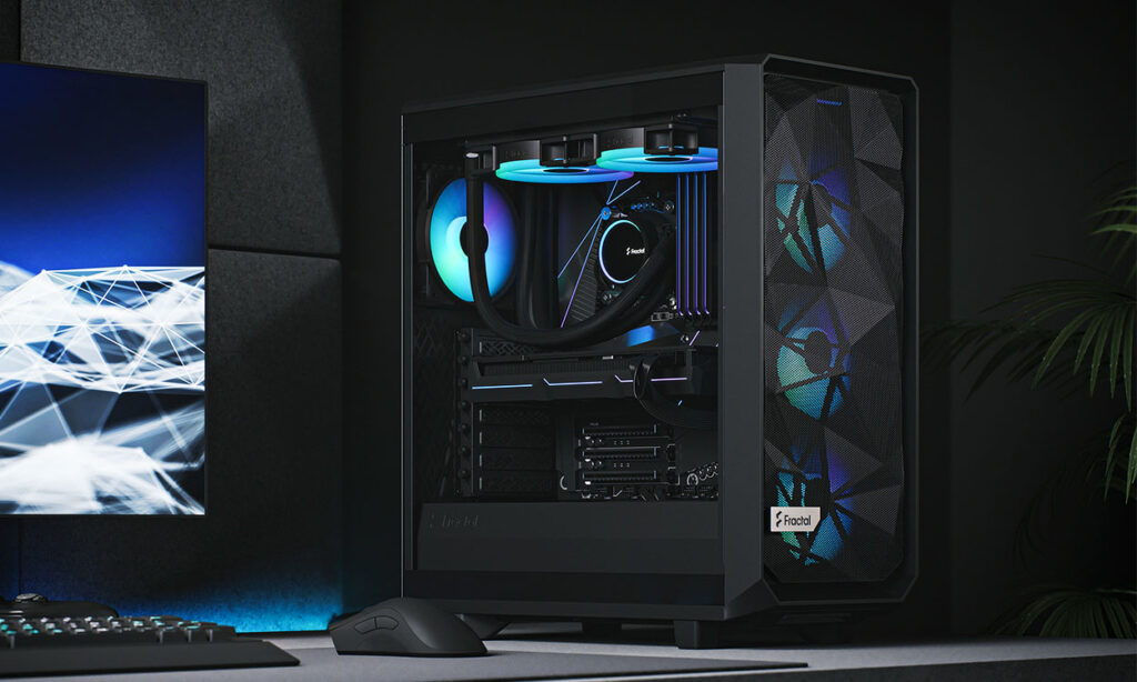 Test Fractal Design Meshify 2 Compact RGB i obudowa z włączonym podświetleniem LED
