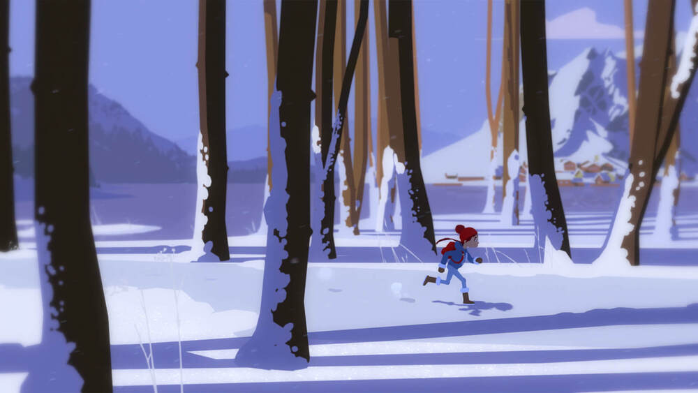 Bohaterka gry Roki w śnieżnej lokacji