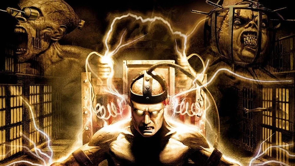Bohater rażony prądem w starej grze The Suffering