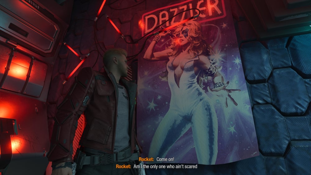 Star-Lord podziwiający plakat Dazzler