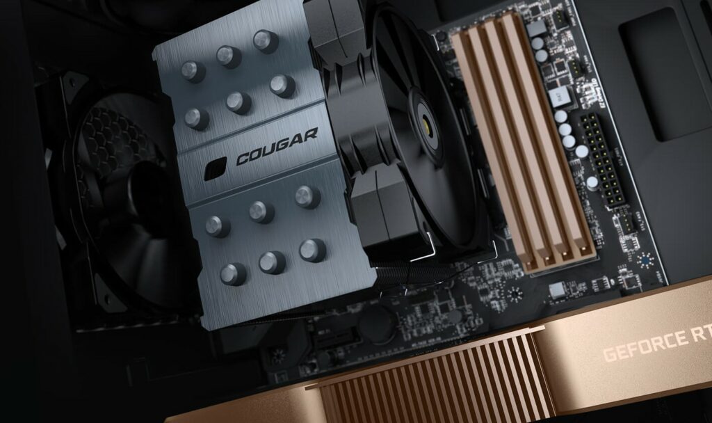 Cougar Forza 85 zamontowany na płycie głównej - obrazek wyróżniający