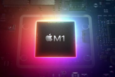 Apple M1 - chip ukazany na grafice promocyjnej