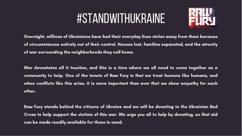 Oświadczenie Raw Fury w sprawie sytuacji na Ukrainie