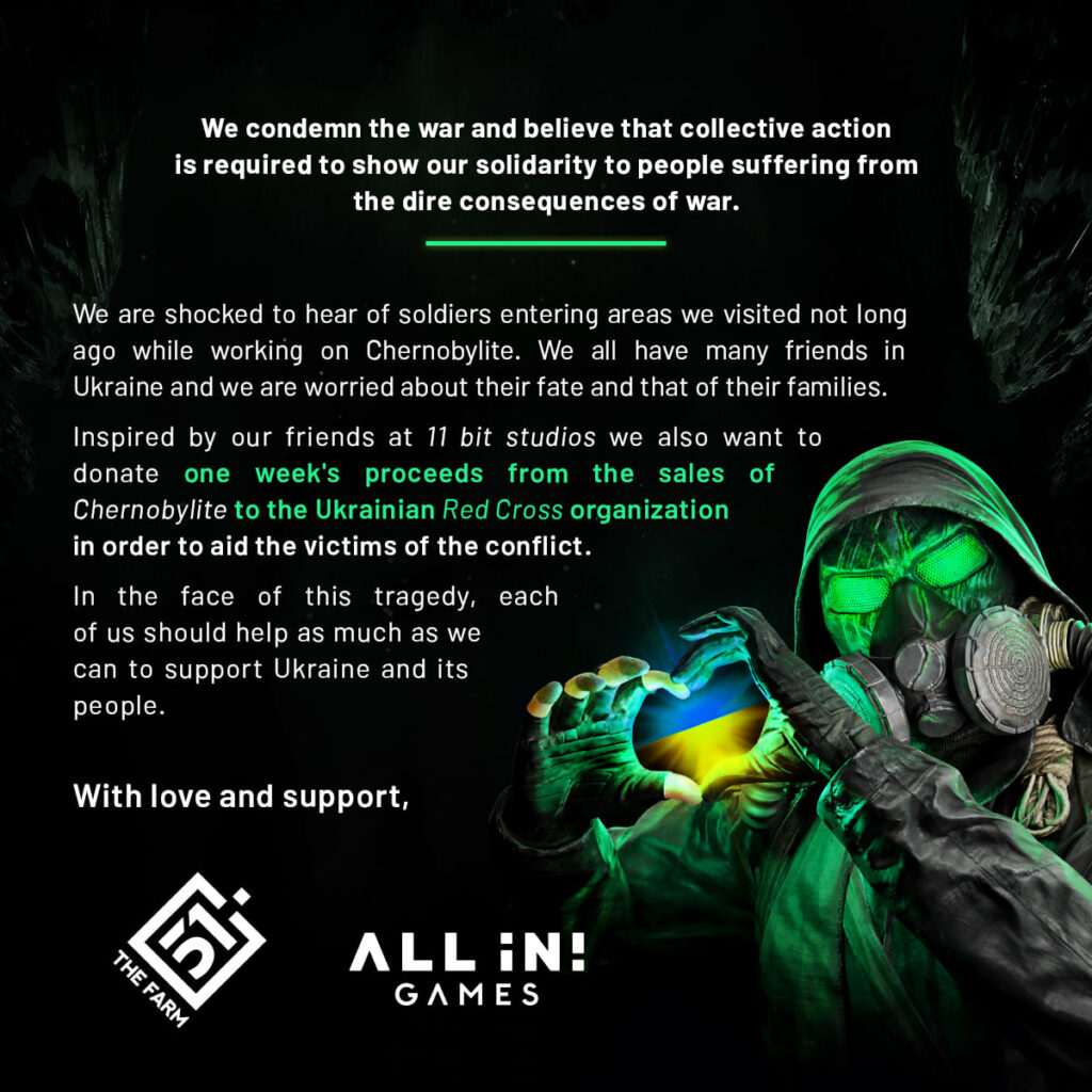 Oświadczenie The Farm 51 i All in! Games w sprawie sytuacji na Ukrainie