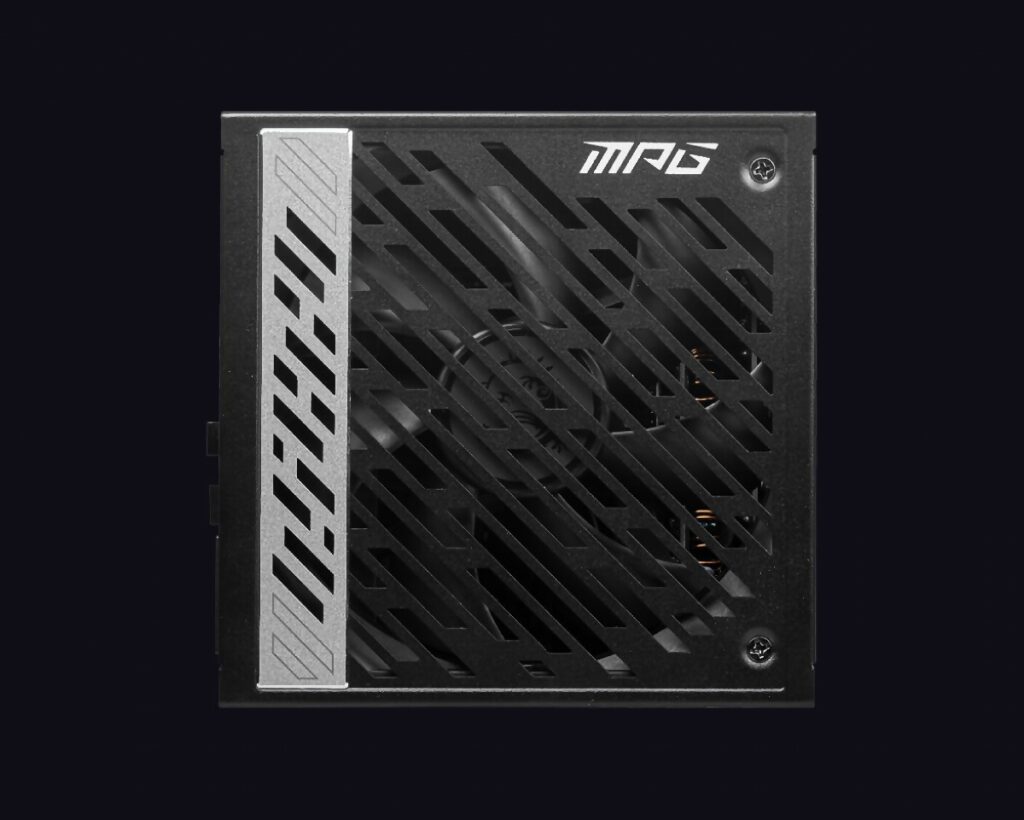 MSI MPG - widok zasilacza od góry