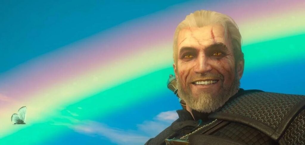 Uśmiechnięty Geralt