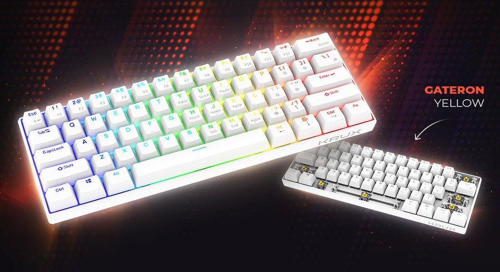 KRUX Neo Pro White RGB - wygląd klawiatury