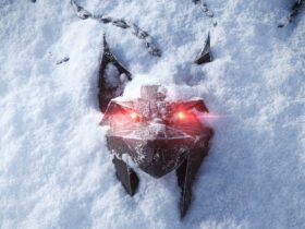Medalion wiedźmiński leżący w śniegu