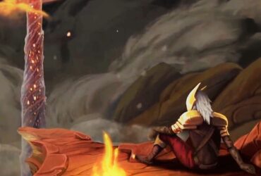 Iglica w oddali z gry Slay the Spire.
