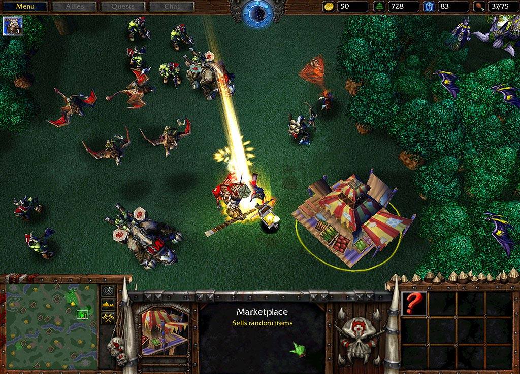 Screen z rozgrywki w Warcraft III