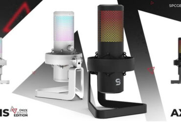 SPC Gear AXIS - wygląd białego i czarnego mikrofonu