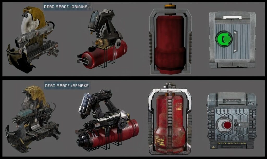 Porównanie modeli użytych w pierwotnej wersji oraz w remake'u Dead Space