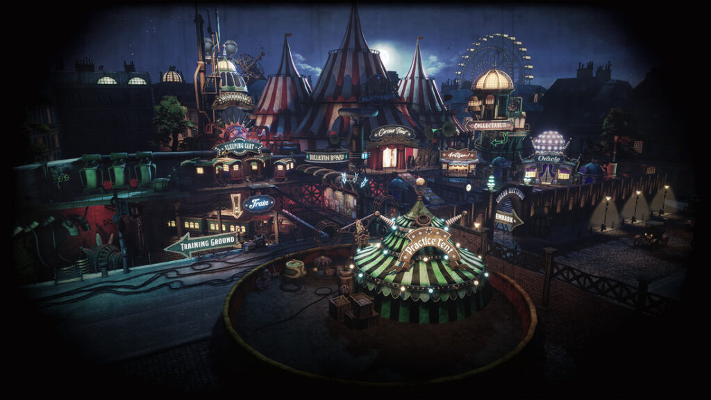 Cyrk nocą w grze Circus Electrique