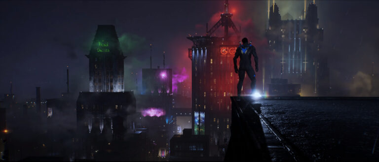 Nightwing spogląda na Gotham