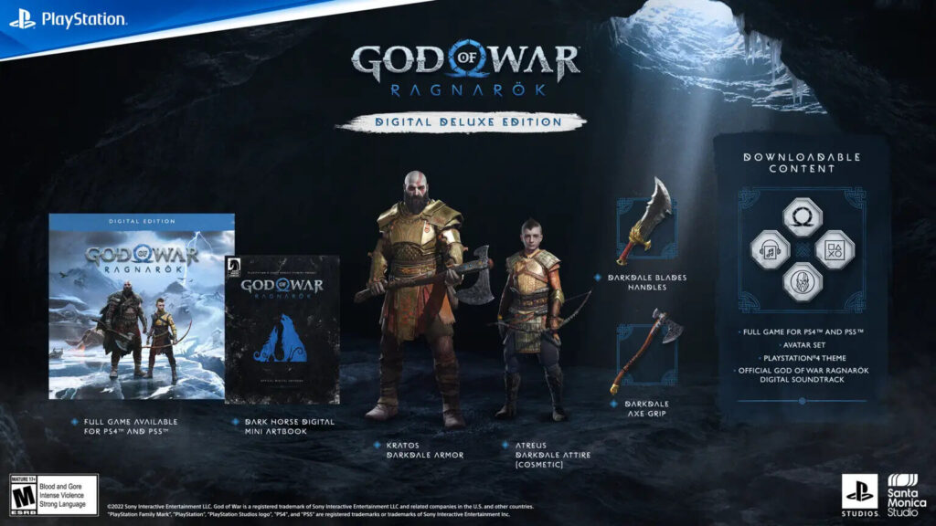 Zawartosć Digital Deluxe Edition gry God of War: Ragnarok