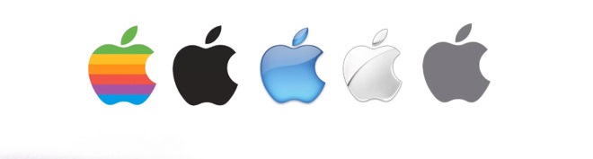 Logo Apple w chronologicznej kolejności
