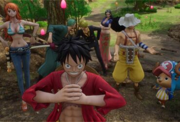 Grafika przedstawiająca panoramę bohaterów z gry One Piece Odyssey