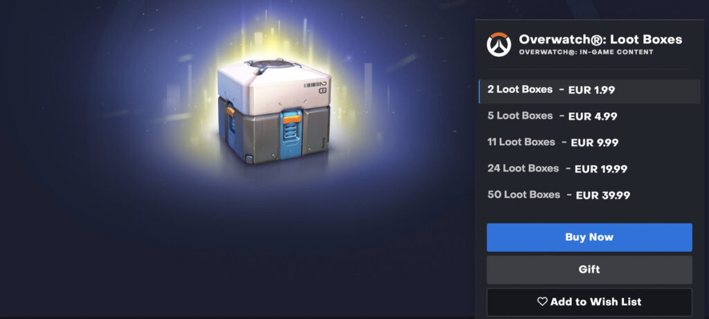 Overwatch cena lootboxów