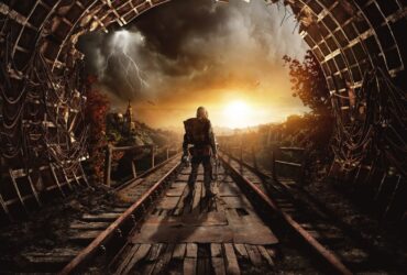 Bohater na tle zachodzącego słońca w grze Metro Exodus