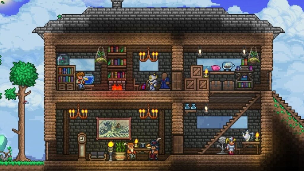 Widok w grze Terraria