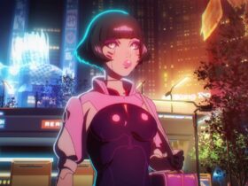 Edgerunnerka Sasha w Night City z klipu do endingu anime Cyberpunk: Edgerunners