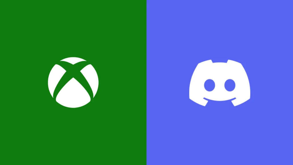 Na zielonym tle logo Xbox, obok na niebieskim tle logo Discord