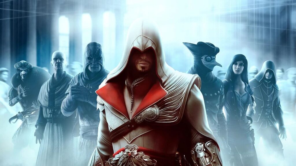 Ezio i postacie z trybu online z gry Assassin's Creed Brotherhood