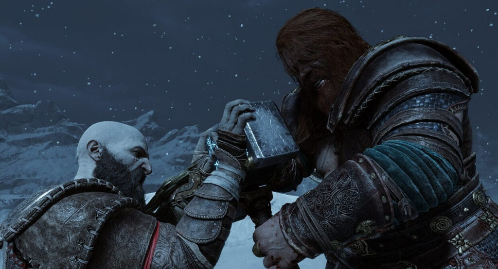 Kratos w walce z Thorem w God of War Ragnarök