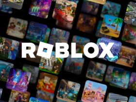 Logo Roblox, tryby gry w tle.