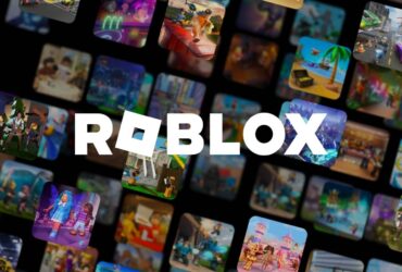 Logo Roblox, tryby gry w tle.