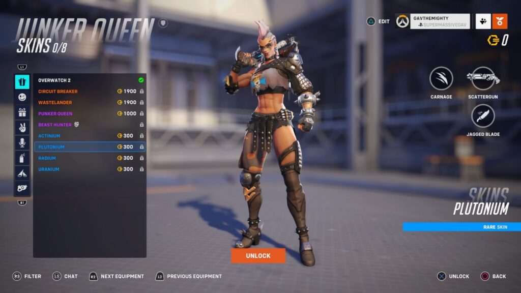 Skin Plutonium dla Junker Queen w Overwatch 2