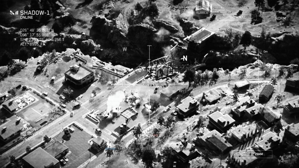 Widok w podczerwieni z pokładu AC-130