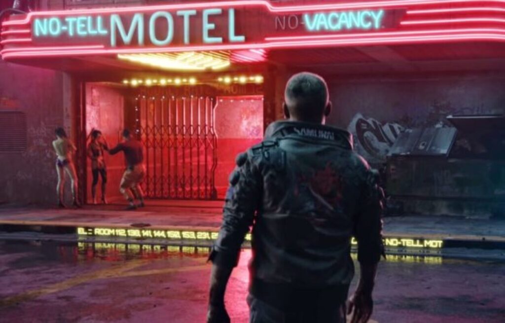 Screen z Cyberpunk 2077.