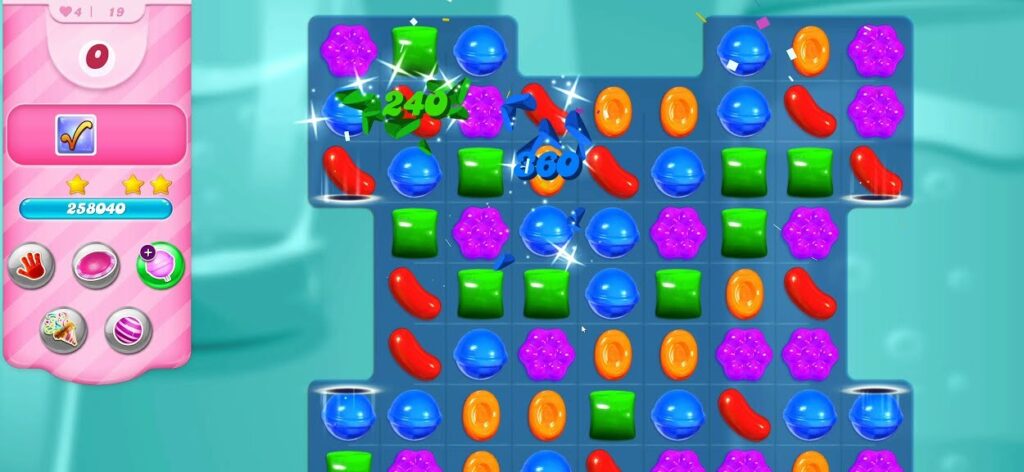 Screen z Candy Crush Saga.