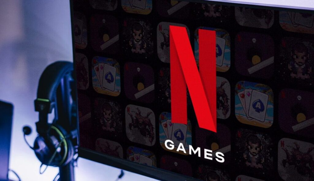 Netflix Games na monitorze gamingowym.