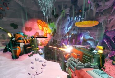 Scena walki z Deep Rock Galactic