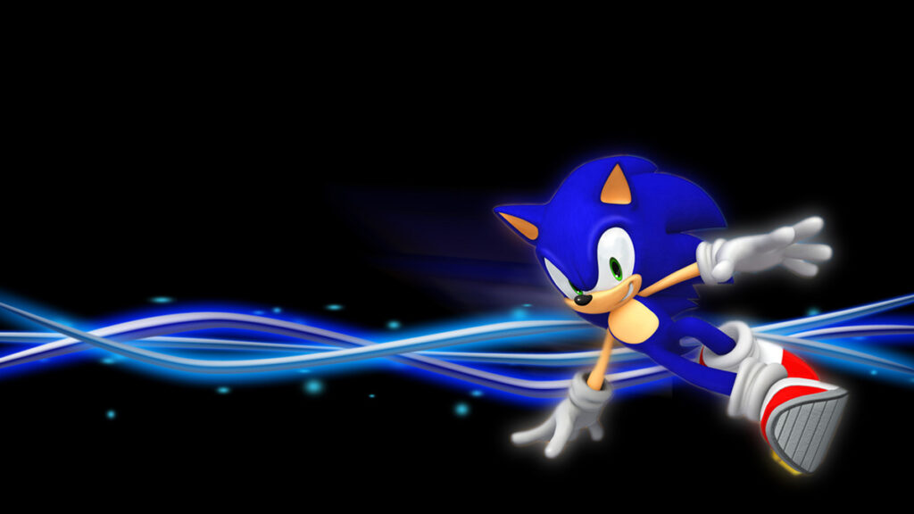 Sonic na czarnym tle