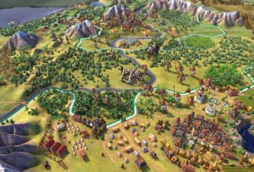 Miasto zbudowane na mapie w Civilization 6.