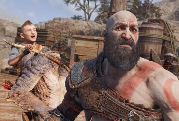 Atreus się śmieje i nie poważny Kratos
